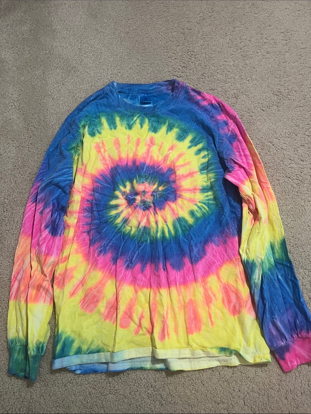Colortone Tie-Dye Spiral Long Sleeve Tee - Multicolor